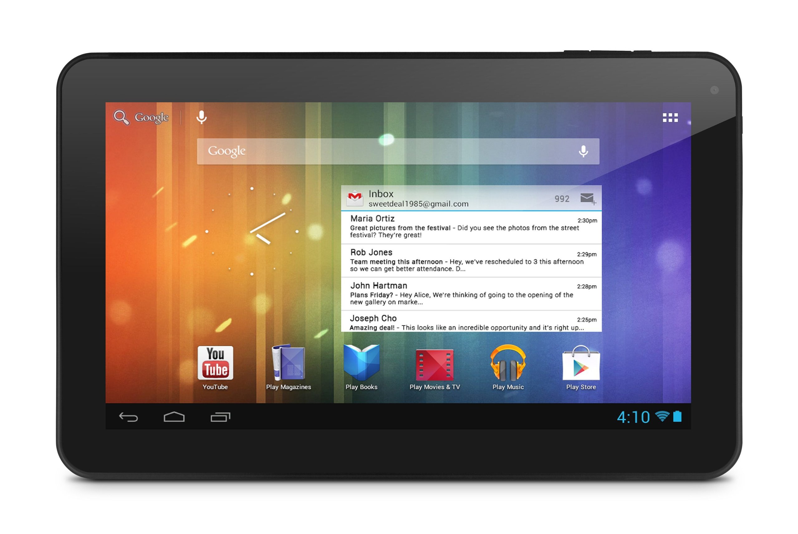 Ematic XL Multi-Touch Genesis Prime 10-inch Android 4.1 Jellybean 4GB Tablet, Black
