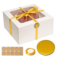 20pcs Cake Boxes 10 inch | USA Assembled | 10x10x5 Bundt Cake Boxes | Gold