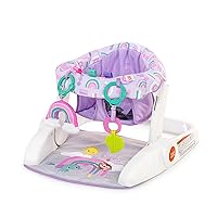 Bright Starts Learn-to-Sit 2-Position Baby Floor Seat with Toys, Unisex, 4-12 Months, Purple Paradise