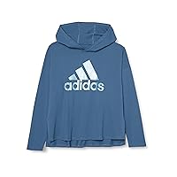 adidas Girls' Long Sleeve Hooded Graphic Tee