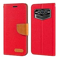 for Doogee V Max Case, Oxford Leather Wallet Case with Soft TPU Back Cover Magnet Flip Case for Doogee V Max (6.58”) Red