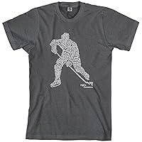 Threadrock Men's Hockey Player Typography Design T-Shirt