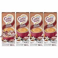 Nestle Coffee mate Coffee Creamer, Vanilla Caramel, Liquid Creamer Singles, Non Dairy, No Refrigeration, Box of 50 Singles (Pack of 4)