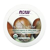 NOW Solutions, Certified Organic Shea Butter, Moisturizer For Rough And Dry Skin, Travel Size, 3-Ounce