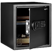 Amazon Basics Steel Home Security Electronic Safe with Programmable Keypad Lock, Secure Documents, Jewelry, Valuables, 1.2 Cubic Feet, Black, 13