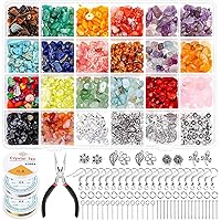 Vilihkc 1584Pcs Crystal Jewelry Making Kit, Ring Making Kit with Crystal Gemstone Beads, Jewelry Wire and Earring Hooks for Ring, Earring and Jewelry Making (4-8mm)