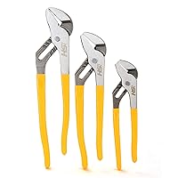 3-Piece Straight Jaw Tongue and Groove Pliers Set (12inch, 10inch & 7inch), Groove Joint Pliers, Carbon Steel, High-Visibility Handle, USA-Based Support,SH-00-PL-B3-0-1