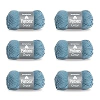 PATONS Grace Citadel Yarn - 6 Pack of 1.75oz/50g - Cotton - 3 DK - 136 Yards - Knitting, Crocheting & Crafts