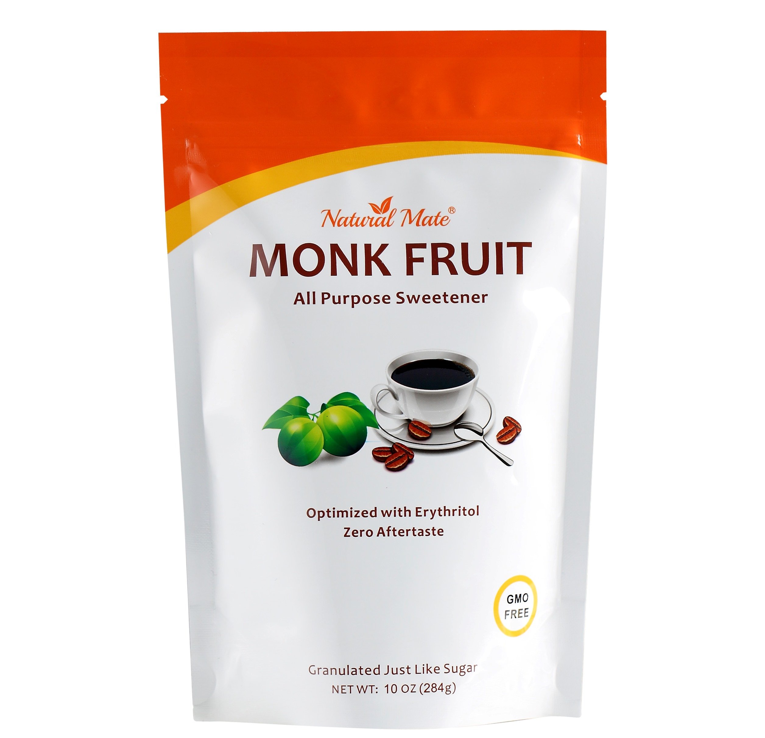Natural Mate Monkfruit Sweetener with Erythritol (10oz) 3Pack - All Purpose Granular Natural Sugar Substitute - 1:2 Sugar Replacement, Non-GMO, Zer...