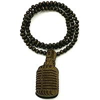 Microphone Good Wood Brown Color Pendant Replica with 36 Inch Necklace