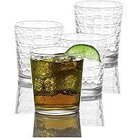 Circleware Blocks Set of 4 Heavy Base Drinking Whiskey Glasses Glassware Cups for Vodka, Brandy, Scotch, Bourbon & Liquor Beverages, 12.5 oz