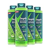 Degree Men Body Wash and Soak For Post-Workout Recovery Skincare Routine Lemongrass and Eucalyptus + Epsom Salt + Electrolytes Bath and Body Product, 22 FL Oz (Pack of 4)