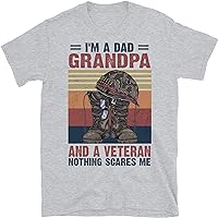 I'm a Dad Grandpa and a Veteran Nothing Scares Me Funny T-Shirt, Vintage Veteran Shirt