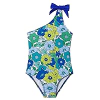 Girls Swimsuit, Bathing Suits for Girls One Shoulder Bow One Piece Bathing Suit