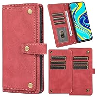 XYX Wallet Case for Samsung A35 5G, Crossbody Chain Purse Wrist Leather Case Cover Kickstand with 9 Card Slot for Galaxy A35 5G, Red