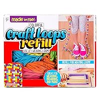 Made By Me Craft Loops Refill, Includes 210 Weaving Loom Loops in 7 Vibrant Colors, Potholder Loops, Loom Refill Loops, DIY Craft Loop Refill Kit, Craft Kits for Kids