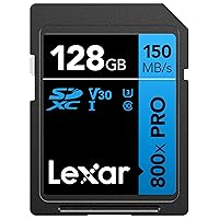 Lexar 128GB High-Performance 800x PRO SDXC UHS-I Memory Card, C10, U3, V30, 4K UHD Video, Up to 150MB/s Read, for Point-and-Shoot & Mid-Range DSLR Cameras, HD Camcorders (LSD0800P128G-BNNNU)