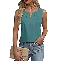 Womens Summer Tank Top Sleeveless Business Casual Outfits 2024 Basic Loose Dressy Work Shirt