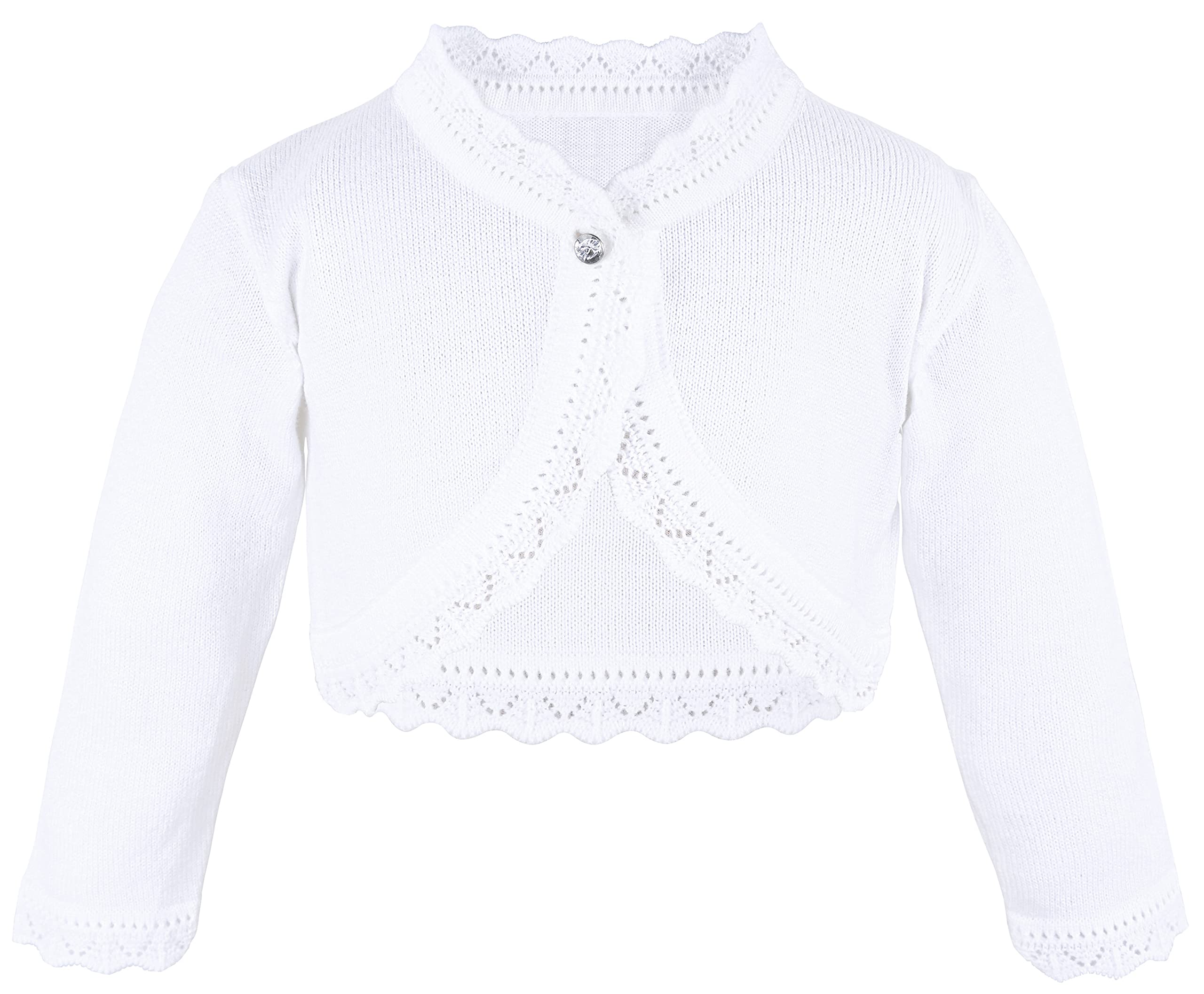 Lilax Little Girls' Knit Long Sleeve Button Closure Bolero Cardigan Shrug