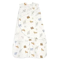 HALO 100% Cotton Sleepsack Swaddle, 3-Way Adjustable Wearable Blanket, TOG 1.5, Forest Friends, Small, 3-6 Months