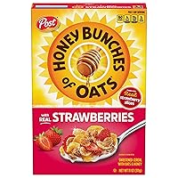 with Strawberries Breakfast Cereal, Strawberry Cereal with Oats and Granola Clusters, 11 OZ Box