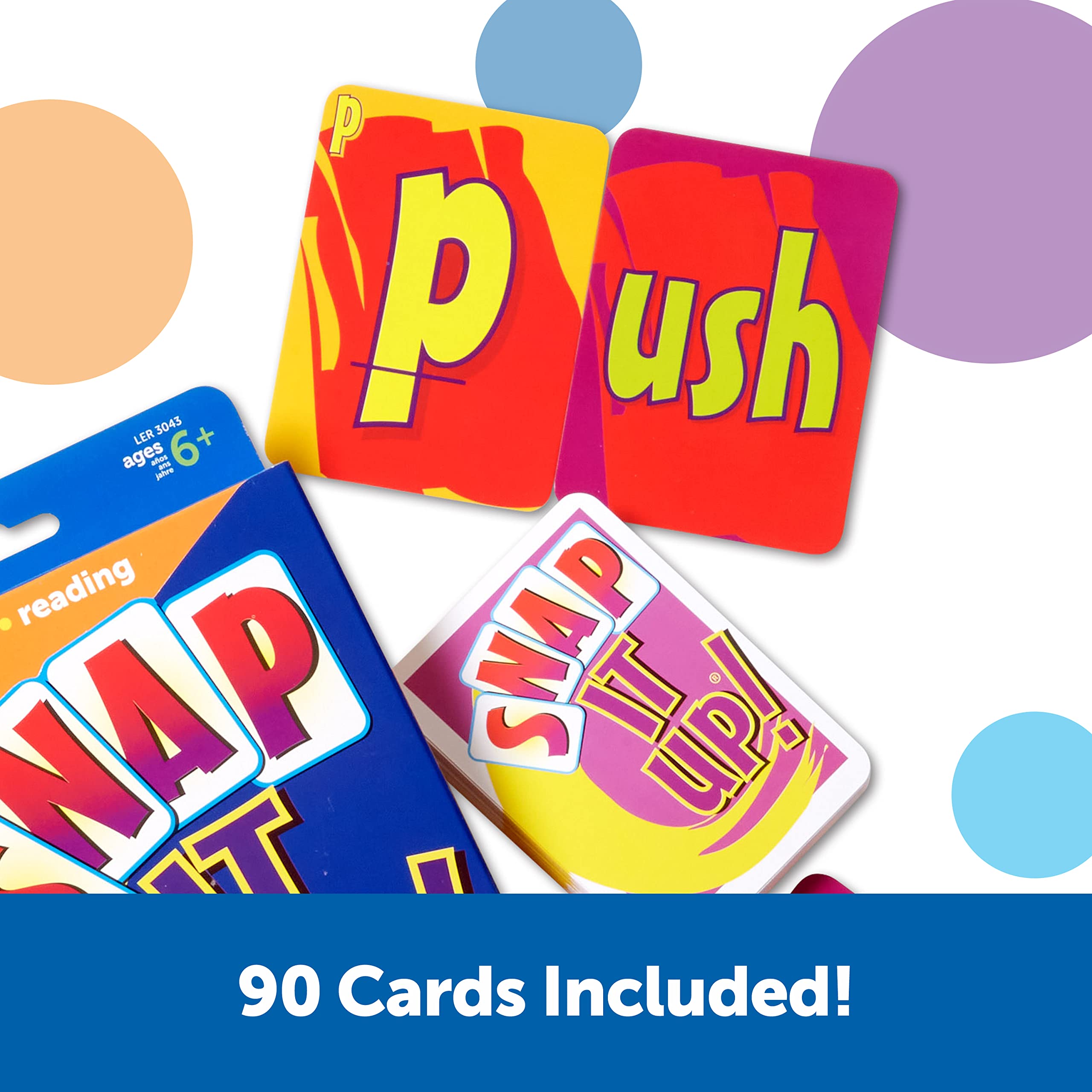 Learning Resources Snap It Up! Phonics & Reading Card Game, Homeschool,Reading Game, 90 Cards Included, Ages 6+