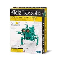 4M Kidz Robotix-Wacky Walking Robot, Science and Activity Kit for Boys and Girls 8-14 Years, STEM Kit, Educational Fun Science