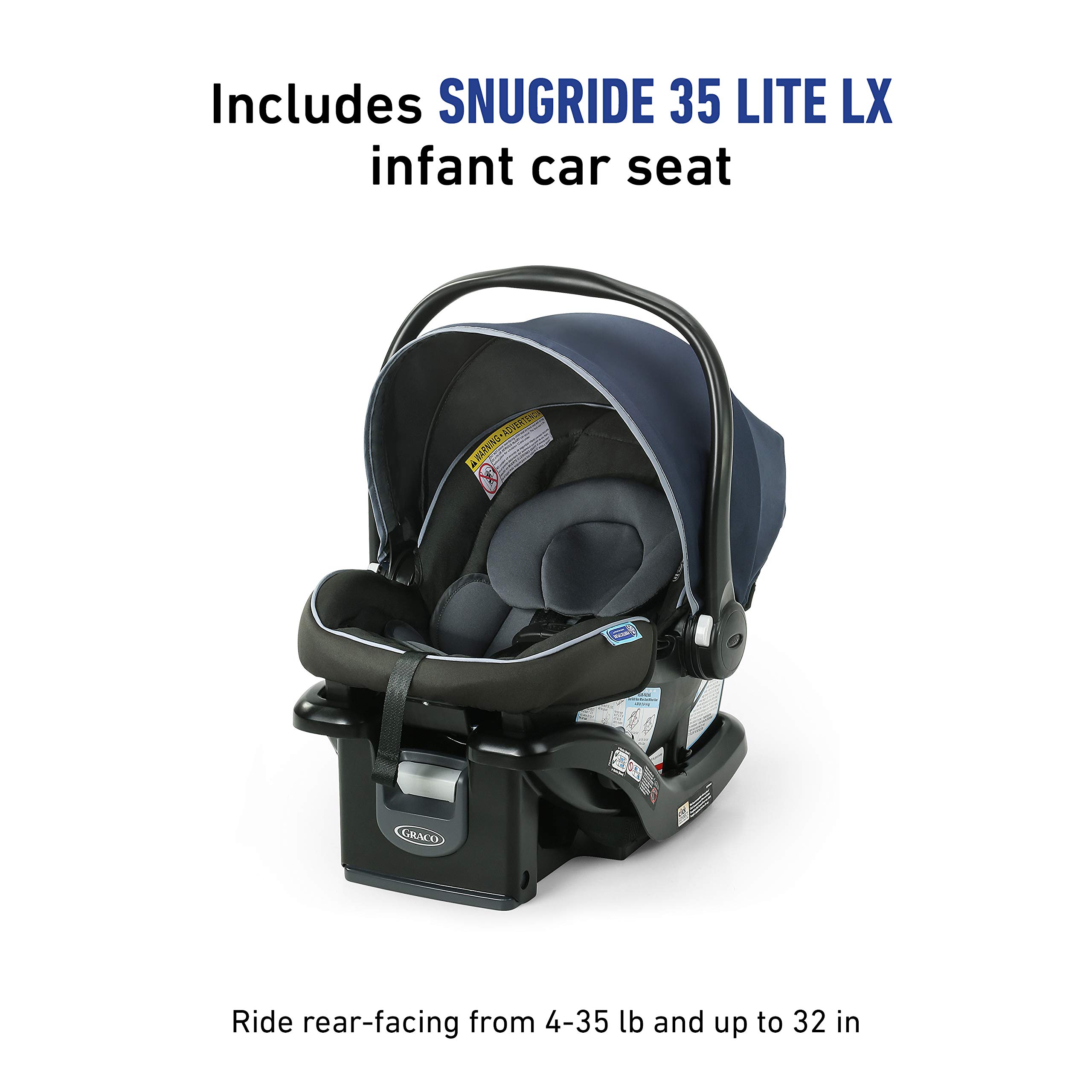 Graco Modes Element LX Travel System | Includes Baby Stroller with Reversible Seat, Extra Storage, Child Tray, One Hand Fold and SnugRide® 35 Lite LX Infant Car Seat, Lanier