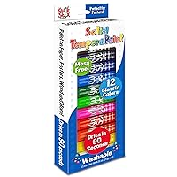 Kwik Stix Solid Tempera Paint Sticks, 12 Colors, Washable Paint Sticks for Kids, Super Quick Drying, Non-Toxic, Allergen Free, Paint Sticks in Classic Rainbow Colors, Paint for Kids and Toddlers
