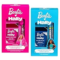 Barbie x Hally Kids' Hair Color Bundle | Pink & Blue Dye Set | Accessories, Makeup, Movie Merch | Clips & Gems | 1-Day Washable Colors