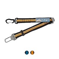 Kurgo Direct to seat belt Tether for Dogs, Car seat belt for Pets, Adjustable Dog Safety Belt Leash, Quick & Easy Installation, Works with Any Pet Harness, Carabiner, Swivel, Bungee, Zipline