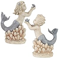 Design Toscano Gifts from The Sea Mermaid and Merboy Statues: Set of Two