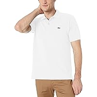 Lacoste Mens Short Sleeve L.12.12 Pique Polo Shirt, White, Large