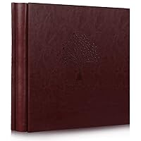 RECUTMS Photo Album 4x6,600 Pockets Insert Albums Tree Pattern Plain PU Leather Cover Picture Photo Album Wedding Souvenir Albums 5 Per Page Holds 4x6 Photos (Red brown)