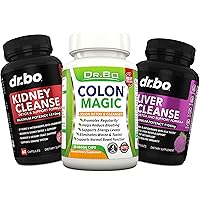 Colon, Kidney & Liver Cleanse Detox Support Supplement - Natural Bowel Cleanser Pills for Intestinal Bloating & Daily Constipation Relief - Help Bladder Control, Urinary Tract & Gallbladder Health