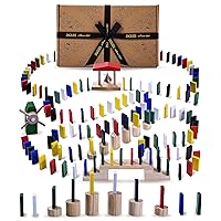 Jaques of London Wooden Domino Train Rally | 100% Wooden Dominoes for Children | Dominoes Rally Set Including Bridges, Bell tower and Windmill | Domino Run | Since 1795…