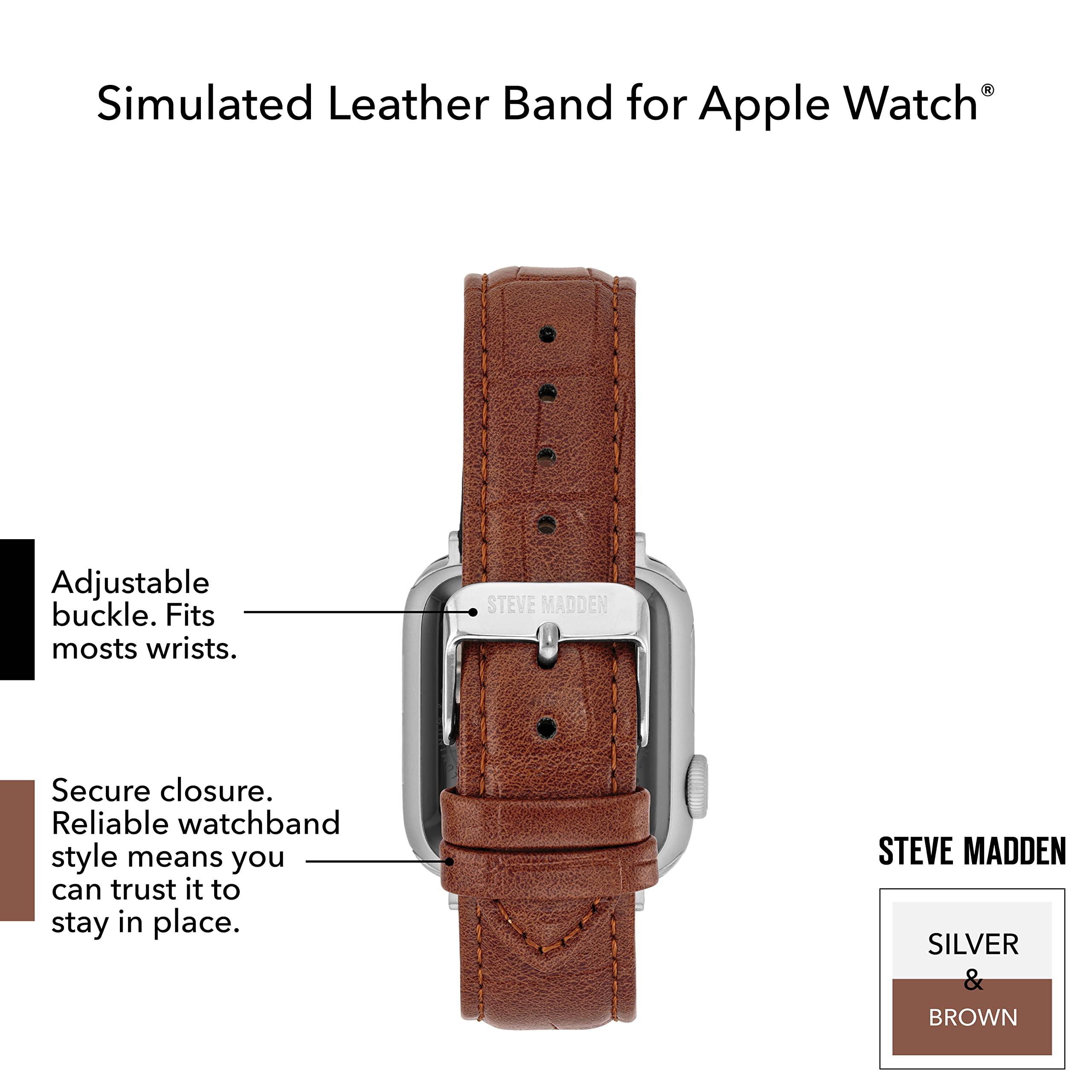 Steve Madden Fashion Croco-Grain Band for Apple Watch