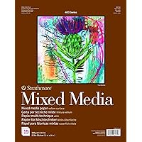 Strathmore 300 Series Mixed Media Paper Pad, Side Wire Bound, 5.5x8.5  inches, 40 Sheets (117lb/190g) - Artist Paper for Adults and Students -  Watercolor, Gouache, Graphite, Ink, Pencil, Marker