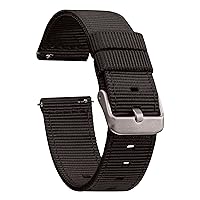 GadgetWraps 22mm Nylon Watch Band Strap with Quick Release Pins – Compatible with Fossil, Pebble, Samsung – 22mm Nylon Watch Band (Black, 22mm)