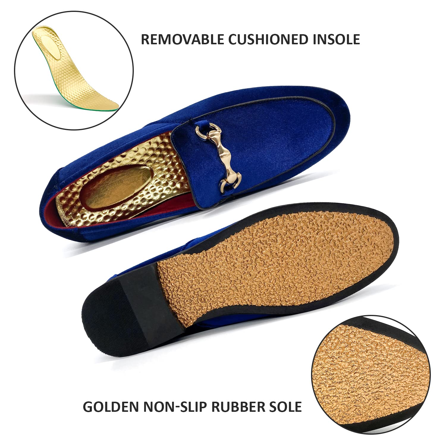 MHB Men's Multiple Colors Velvet Loafer Slip-on Tuxedo Dress Shoes Glitter Suede Smoking Slipper