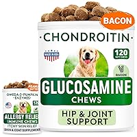 Allergy Relief + Glucosamine Dog Treats Bundle - Joint Pain Relief + Itchy Skin Relief - Omega 3 + Pumpkin, Enzymes + Chondroitin, MSM - Hip & Joint Care + Seasonal Allergies - 240 Chews - Made in USA