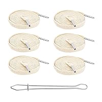 Mandala Crafts Cream Flat Drawstring Cord Drawstring Replacement, 6 PCs 55 Inch Drawcord Replacement Drawstring Threader, Draw Cord Hoodie String Replacement