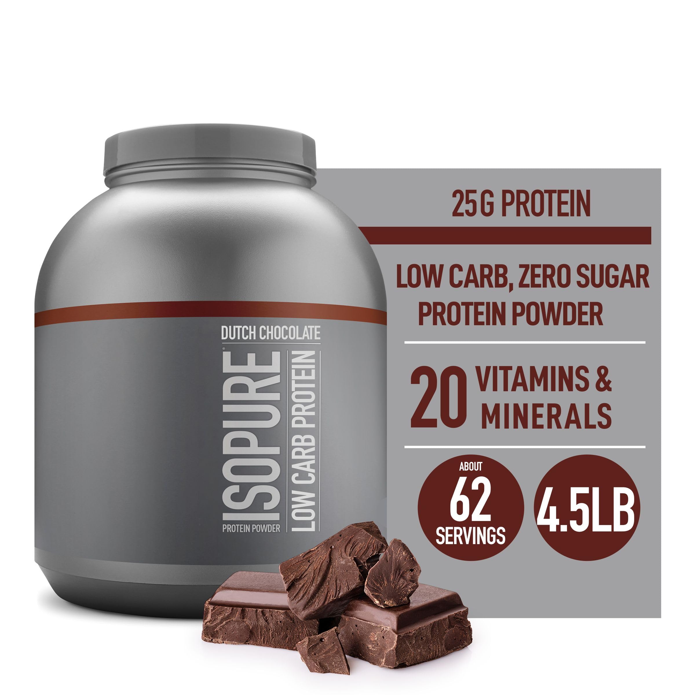 Isopure Protein Powder, Whey Isolate with Vitamin C & Zinc for Immune Support & Protein Powder, Whey Isolate with Vitamin C & Zinc for Immune Support