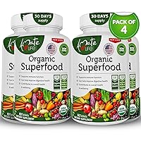 Organic Superfood Greens Fruits and Veggies Complex - Best Dietary Supplement with 14 Greens and 14 Fruits & Vegetables with Alfalfa Rich in Antioxidants Organic Ingredients Non-GMO 240 Tablets