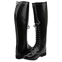 Dyno Men's Mens Man Motorcycle Riding Police Patrol Fashion Leather Tall Riding Boots - Black