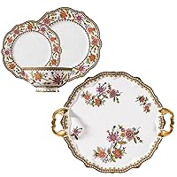 ACMLIFE Fine China Dinnerware Sets for 4, Christmas Serving Tray with Handles