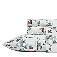 Eddie Bauer - King Sheets, Cotton Flannel Bedding Set, Brushed for Extra Softness, Cozy Home Decor (Tree Farm, 4 Pieces, King)