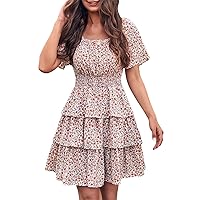 XJYIOEWT Short Black Formal Cocktail Dresses for Women Plus Size,Womens Casual Summer Crewneck Short Sleeve Wrap Party S