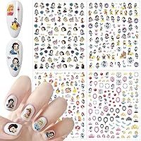 Cute Cartoon Nail Art Sticker Nail Art Supplies 3D Self-Adhesive Nail Decals Designer Nail Stickers Cartoon Nail Designs for Women Girls Acrylic Nails Decoration Manicure Accessories 4 Sheets