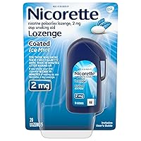Nicorette 2 mg Coated Nicotine Lozenges to Help Stop Smoking - Ice Mint Flavored Stop Smoking Aid, 20 Count Lozenge
